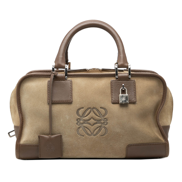 LOEWE Handbags - Pre-Loved LOEWE Suede Amazona 28